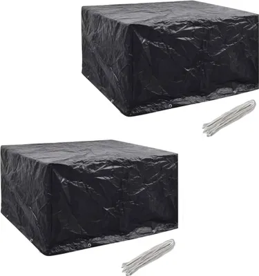 Image de Housses de salon de jardin 2 pcs Rotin 8 œillets 172x113 cm