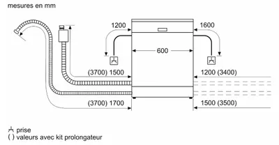 Produktbild von Siemens iQ500 SN25ZI08CE, Freistehend, Standardgröße (60 cm), Edelstahl, Schwarz, Berührung, 1,75 m