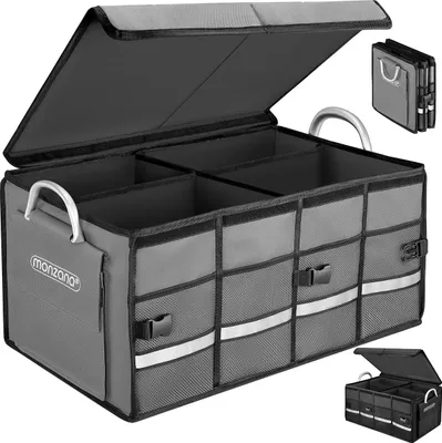 Immagine prodotto di Monzana Organizer Bagagliaio Auto 68L Borsa Portaoggetti Divisori Interni Impermeabile Pieghevole
