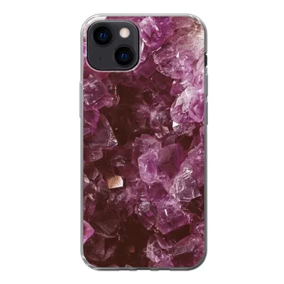 Produktbild von MuchoWow® Handyhülle Schutzhülle Hülle für iPhone 13 Edelsteine - Amethyst - Kristalle und Edelsteine Silikon Softcase Handy Hülle - Karteninhaber