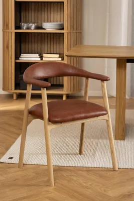 Obrázek produktu pro Křeslo s područkami >Addi< (sada 2 ks) v hnědé barvě,Polyuretan– 56 x 75,5 x 54 cm (š x v x h)