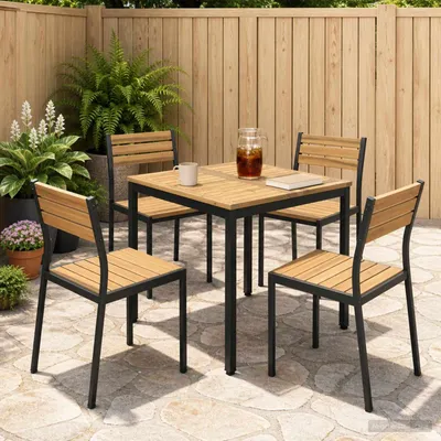 Produktbild von Möbel Gartentisch Weiß und Schwarz 70 x 68,5 x 75 cm - Gartentische &23990