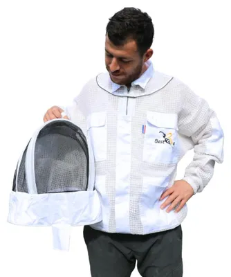 Imagen del producto de Traje de apicultor de tres capas, grueso, con cremallera resistente, capucha ajustable, talla M, para apicultura