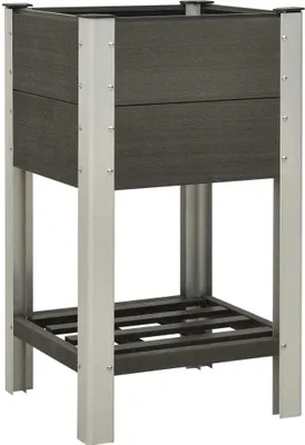 Produktbild von Garten-Hochbeet mit Ablage 50x50x90 cm WPC Grau