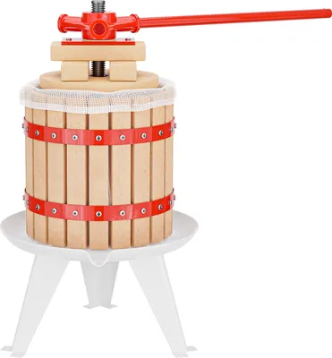 Produktbild von Wiltec 12L Obstpresse aus Buchenholz inkl. Presstuch, manuelle Weinpresse mit 240x270mm Korb, Apfelpresse Fruchtpresse für Obst Wein Maische