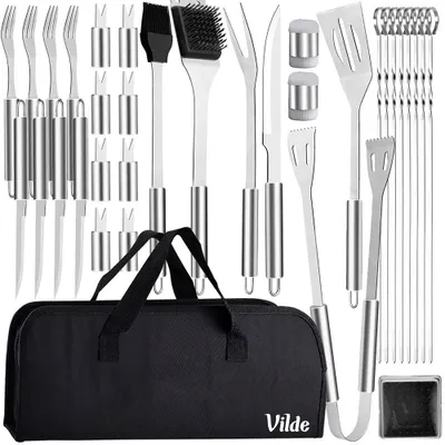 Immagine prodotto di Set di utensili per barbecue Vilde Set di utensili per barbecue con custodia Posate per barbecue in acciaio inox 33 pz.