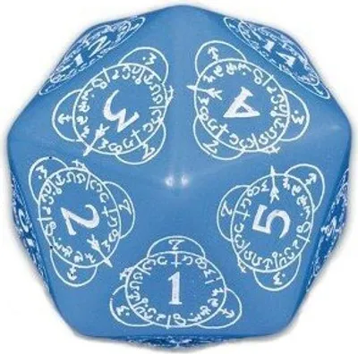 Produktbild von 20LEV06 - D20 Level Counter Würfel, blau & weiß (1)