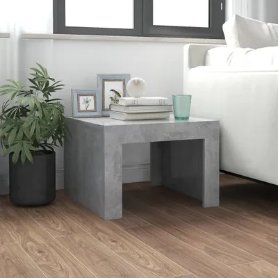 Zdjęcie produktu dla vidaXL Stolik kawowy betonowy szary 50x50x35 cm materiał drewnopochodny - Stolik kawowy - Stoliki kawowe - Stolik sofowy - Stoliki sofowe