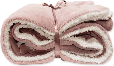 Produktbild von Unique Living Plusch-Karo-Decke - rosa - Polyester - 150x200 cm