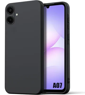 Image de Coque pour Samsung Galaxy A07, Protection Silicone Liquide Ultra Slim Souple Effet Mat Noir