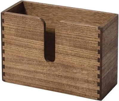 Image de Distributeur mural en bois Unyqoos® pour essuie-mains en papier – couleur marron foncé, compatible avec les pliages en C et en Z, également compatible avec les pliages en 3, capacité jusqu'à 200 essuie-mains pliés