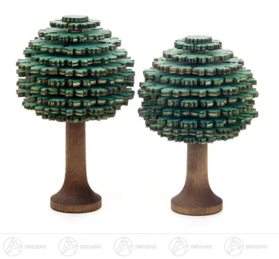 Produktbild von Schichtenbaum - Laubbäume grün, 2-teilig (10cm) von Dregeno Seiffen