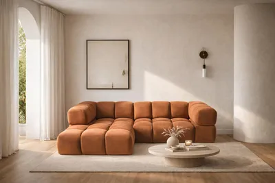 Produktbild von Kaiser Möbel Ecksofa L-Form Averro, stoff Bluvel, Zimtfarbe, Links