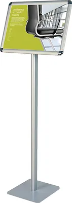 Produktbild von FRANKEN Infodisplay Standard A3 quer, 120 cm Gesamthöhe, freistehend, tragbar, Aluminiumrahmen, BS0902