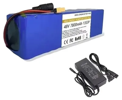 Imagen del producto de Batería de iones de litio, capacidad de 7,8 Ah, sistema de protección integrado, configuración 13S3P, 7800 mAh
