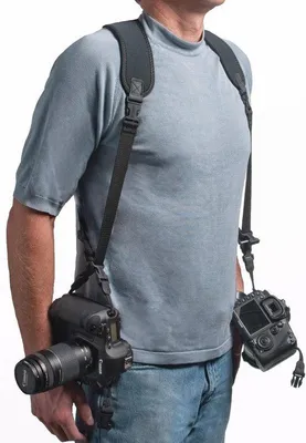 Produktbild von Doppel-Sling Kamera-Houder für 2 Kameras - Neopren Schwarz