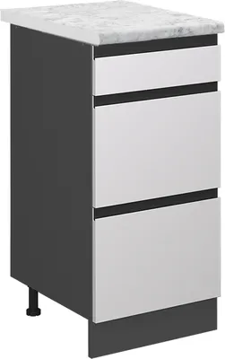 Produktbild von Küchenunterschrank Vicco R-Line Weiß 40 cm  J-Shape AP Marmor, Model 46179