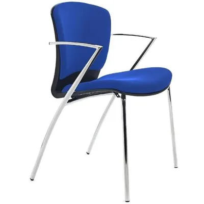 Produktbild von 2 rocada Besucherstühle RD-966/3 blau Stoff