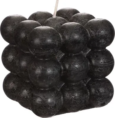Produktbild von Bubble Kerze 8x8x8 cm, geruchlos, in vielen Farben wählbar | Wachs Kerze, Farbe:Schwarz