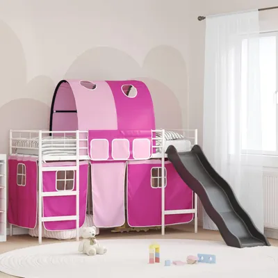 Obrázok produktu pre Maison Exclusive – Detská poschodová posteľ biela a ružová 90 x 190 cm kovová