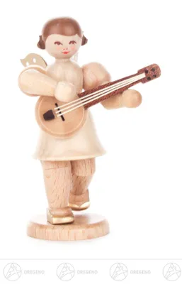 Produktbild von Engel mit Banjo, kurzer Rock, natur  Höhe ca 6,5 cm NEU