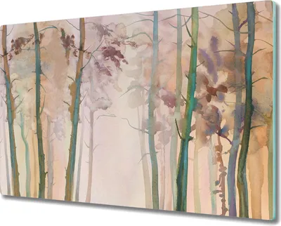 Produktbild von Glas-Herdabdeckplatte Glaskeramikkochfeld-Abdeckung Spritzschutz - 80x52 cm - Herbstwald Malerei