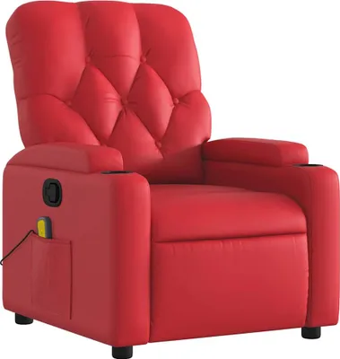 Image de vidaXL Fauteuil de massage rouge similicuir