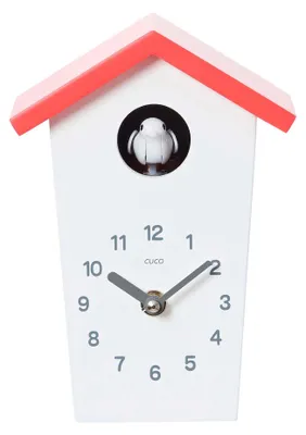 Produktbild von Cuco Clock Mini Kuckucksuhr HOCHHAUS 17,0 × 12,4 × 9,0cm, Wanduhr, Moderne Schwarzwalduhr, Wanduhr mit Nachtruhefunktion, Kuckucksruf Vogelstimme, Quarzuhrwerk