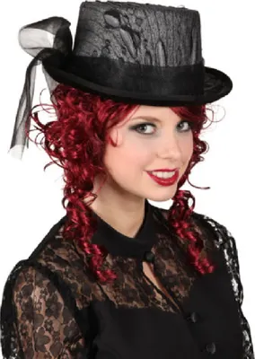 Produktbild von O23685 schwarz Damen Gothic Zylinder Halloweenhut