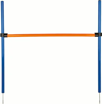 Produktbild von Agility-Hürden-Set für Hunde, 12 Slalomstangen, Hürden 100cm, Slalomstangen 86cm, verstellbar, mit Tragetasche