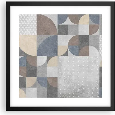 Produktbild von Gerahmtes Poster - Schwarzer Rahmen - Geometrie Kunst Stein - 40x40 cm - Wand Bild - Wanddeko - Wandbilder - Kunstposter - Wandposter - Bilderrahmen - Bilder - Kunstdruck - P2BAC40x40-4621