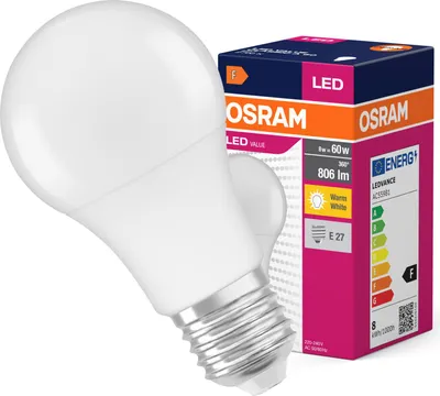 Zdjęcie produktu dla Żarówka LED A60 E27 8W = 60W 806lm 2700K Ciepła 150° VALUE CLASSIC Osram