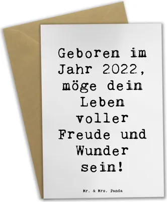 Produktbild von Mr. & Mrs. Panda babykarte Spruch 2022 Geburtstag - Weiß - Geschenk, Grußkarten, valentinstagskarte, hochzeitskarten, Geburtstagsfreude, Geburtstagsgeschenk, Glückwunsch