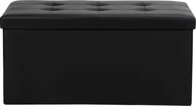 Produktbild von Hengda Sitzhocker sitzbank faltbar mit Stauraum, Aufbewahrungsbox, Deckel abnehmbar 76x38x38cm Schwarz