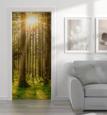 Produktbild von Türtapete Türposter Türfolie selbstklebend Dolomiten Wald Türaufkleber