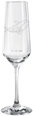 Produktbild von Mr. & Mrs. Panda Champagnerglas Orca - Transparent - Geschenk, Meer, Arbeit, Sektflöte, Orcas, Trinkglas, Startup, Sektkelch, Urlaub, Glas, Sektglas mit Gravur