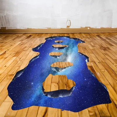 3D-Bodenaufkleber mit Galaxie-Motiv, Modell 036-053 – Decords, Produktansicht 1