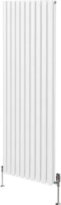 Obrázek produktu pro Oválný trubkový radiátor a chromované termostatické ventily - 1800 mm x 600 mm - bílý