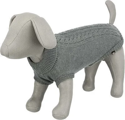 Zdjęcie produktu dla Trixie Sweter KENTON szary Rozmiar: L:55cm, klatka piersiowa:54cm, dekolt:40cm
