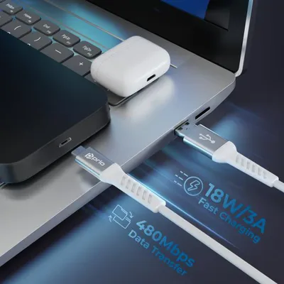 Produktbild von prio Lade- & Datenkabel Micro USB auf USB A 1,2m weiß
