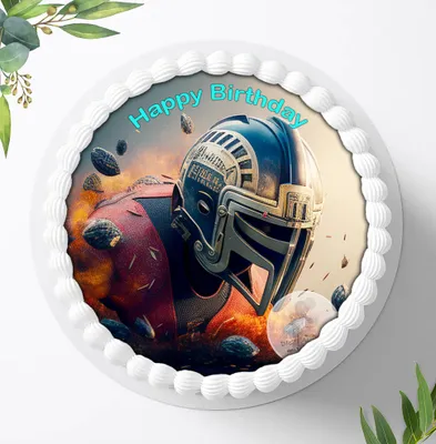 Produktbild von Für die Geburtstags Torte ein Tortenaufleger, Zuckerbild mit dem Motiv: Football, Essbares Foto für Torten, Fondant, Ø 20cm, 1972z