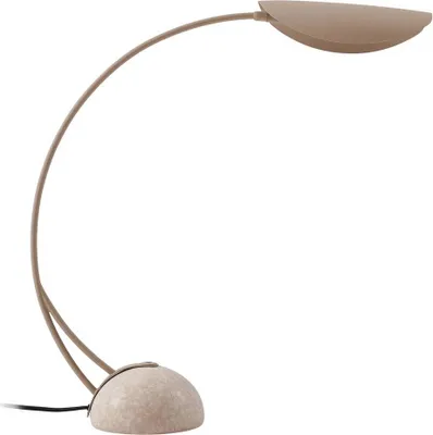 Produktbild von Lucande Tischleuchte Rivera, beige, Metall, Stein, 51 cm, G9