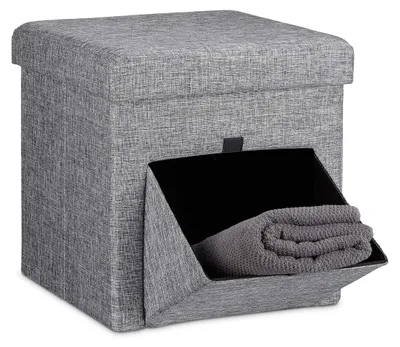 Klappbarer Aufbewahrungspouf 38x38x38 cm grau