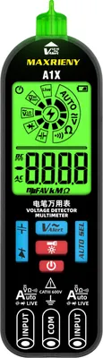 Produktbild von MAXRIENY Automatisches Anti-Burn-Intelligentes Digitalmultimeter, misst schnell und genau den Spannungswiderstand, Diodentester, Spannungsprš¹fer fš¹r stromfš¹hrende Leitungen mit Taschenlampe