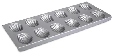 Madeleine-Backform, 12 Mulden, 35x14,5 cm, Antihaft, Edelstahl