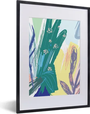 Produktbild von MuchoWow® Gerahmtes Poster Sommer - Grün - Pflanze 30x40 cm - Poster mit Schwarzem Bilderrahmen Wandposter Rahmen Foto Bilder - Wandposter Schlafzimmer