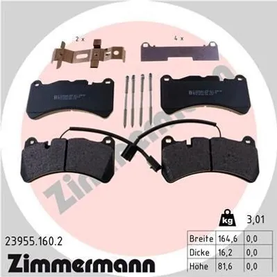 Produktbild von ZIMMERMANN Bremsbeläge Satz Vorne Bremsklötze für ALFA ROMEO GIULIA (952) 23955.160.2