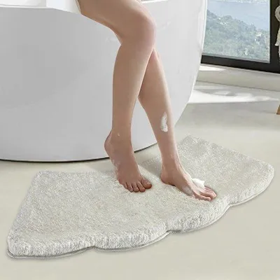 Produktbild von Hoekdouche, halfrond, 3,5 cm, superzacht, microvezel, antislip, absorberend, machinewasbaar, 45 x 110 cm, weiß