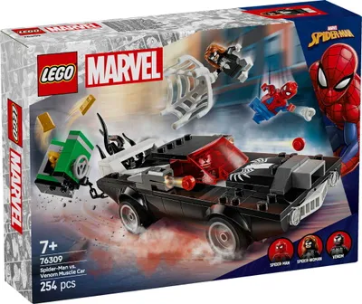 Productafbeelding van LEGO Marvel Spider-Man: Mech versus Venom Muscle Car - Auto speelgoed met 3 superhelden minifiguren - Modelauto met schietfuncties - Cadeau voor jongens en meisjes vanaf 7 jaar, artikelnummer 76309