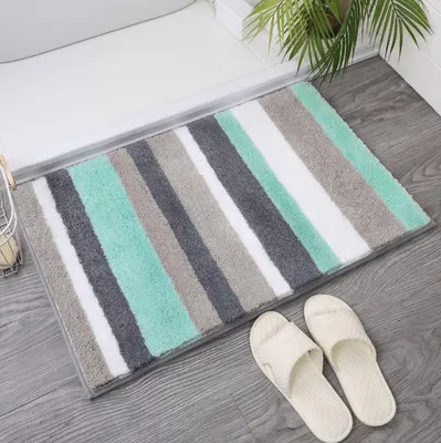 Produktbild von Rutschfeste Duschmatte 50x80 cm – Weiche Mikrofaser Badematte，Duschvorleger，Maschinenwaschbar – Saugfähig & Waschbar – Anti-Rutsch Badezimmerteppich